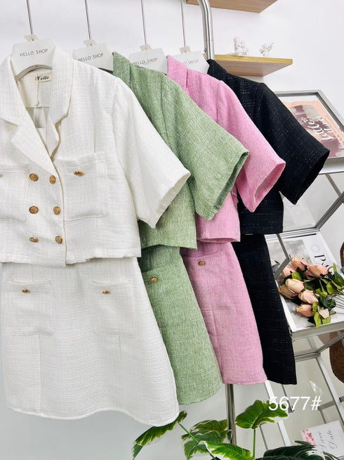 HELLO Tweed Two Piece Coordinated Set